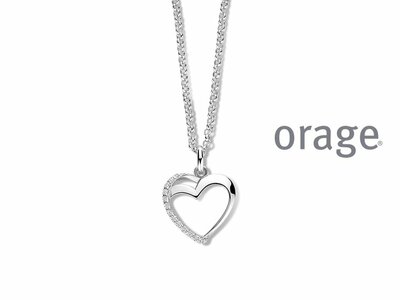 Orage | Collier | Argent | Oxyde de Zirconium | Coeur | BA202