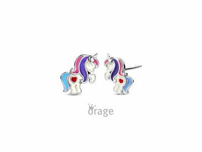 Orage Kids | Boucles d'Oreilles | Argent | Licorne | K2920