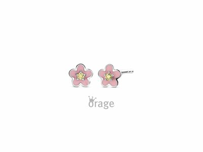 Orage Kids | Boucles d'Oreilles | Argent | Fleurs | Rose | K2936