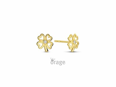 Orage Kids | Boucles d'Oreilles | Or Jaune | Trèfle | K2939