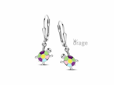 Orage Kids | Boucles d'Oreilles | Argent | Tortues | Multicolore | K2977