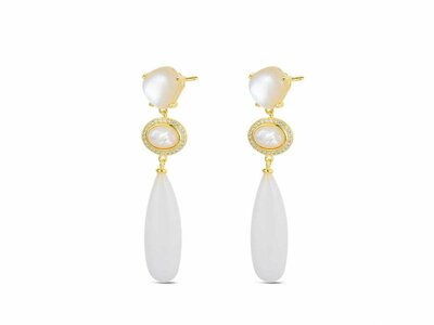 Lavida Pierres Nat | Boucles d'Oreilles | Pierres Naturelles | Plaqué Or | 9121434