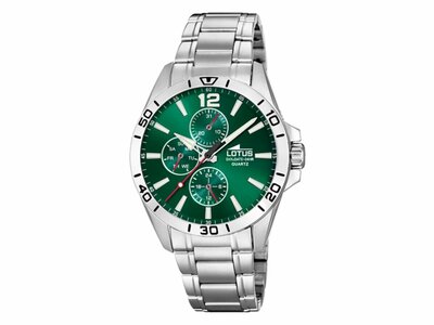 Lotus | Homme | Quartz | Acier Inoxydable | Multifonction | Vert | ø42mm | 18812/7