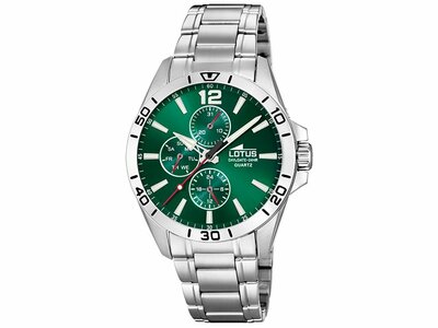 Lotus | Homme | Quartz | Acier Inoxydable | Multifonction | Vert | ø42mm | 18812/7