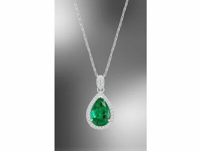 Lotus Silver | Collier | Argent | Oxyde de Zirconium | Verte | LP3789-1/3