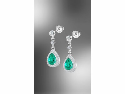 Lotus Silver | Boucles d'Oreilles | Argent | Oxyde de Zirconium | Verte | LP1592-4/5