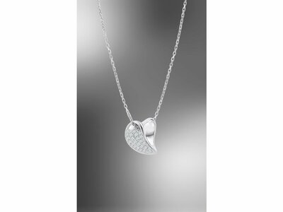 Lotus Silver | Collier | Argent | Oxyde de Zirconium | Coeur | LP3840-1/1
