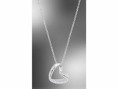 Lotus Silver | Collier | Argent | Oxyde de Zirconium | Coeur | LP3824-1/1