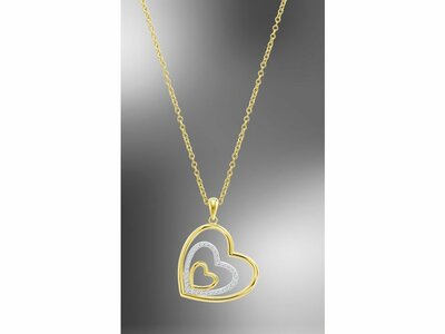 Lotus Silver | Collier | Plaqué Or | Oxyde de Zirconium | Coeur | LP3848-1/2