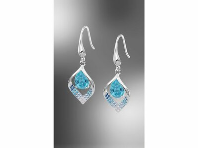 Lotus Silver | Boucles d'Oreilles | Argent | Oxyde de Zirconium | Bleu Ciel | LP3711-4/4