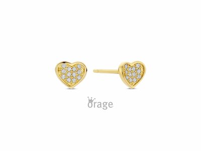 Orage Kids | Boucles d'Oreilles | Plaqué Or | Oxyde de Zircon | Coeur | O/6571