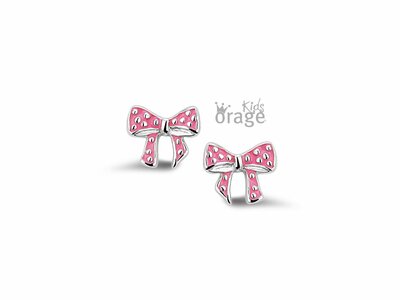 Orage Kids | Boucles d'Oreilles | Argent | Noeud | Rose | K2312