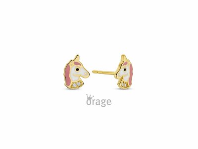 Orage Kids | Boucles d'Oreilles | Or Jaune | Licornes | K2962