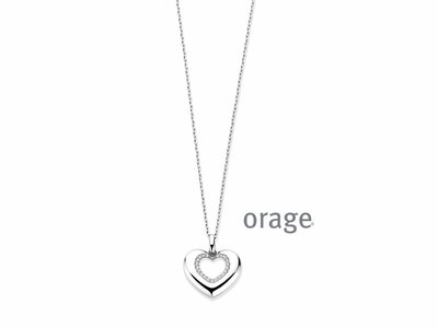Orage | Collier | Argent | Oxyde de Zirconium | Coeur | BA205
