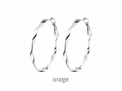 Orage | Boucles d'Oreilles | Créoles | Acier Inoxydable | ø40mm | BA261