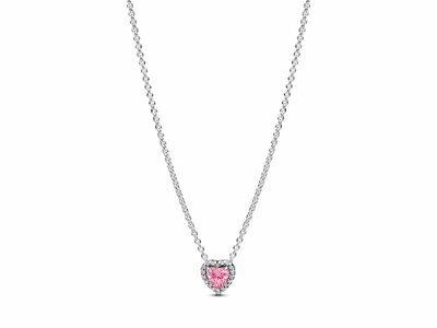 Pandora | Collier | Coeur Surélevé Rose | 398425C02