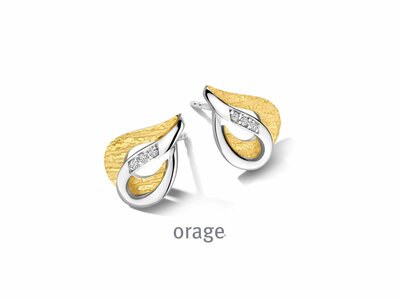 Orage | Boucles d'Oreilles | Argent Bicolore | Oxyde de Zirconium | BA324