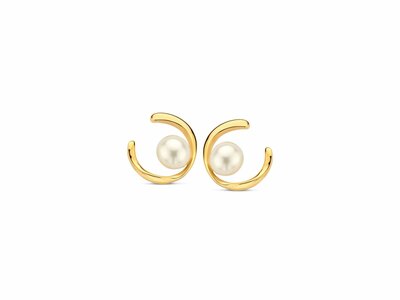 Naiomy Silver | Boucles d'Oreilles | Plaqué Or | Perle | N5I62