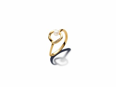 Pandora | Bague | Cercle pavé organique | Perle de Culture d'Eau Douce | 163831C01