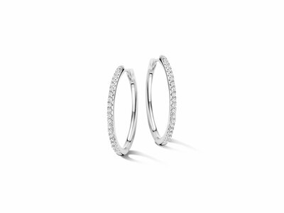 Naiomy Silver | Boucles d'Oreilles | Argent | Oxyde de Zirconium | ø25mm | N5E71