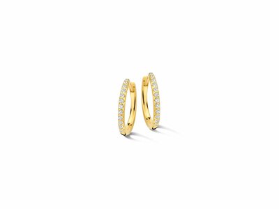Naiomy Silver | Boucles d'Oreilles | Plaqué Or | Oxyde de Zirconium | ø15mm | N5E72