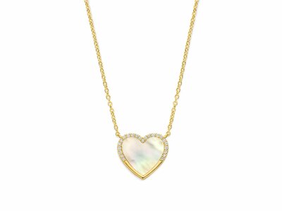 Naiomy Silver | Collier | Plaqué Or | Oxyde de Zirconium | Coeur Nacre | N5I60