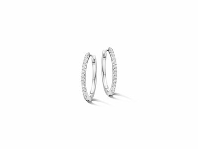 Naiomy Silver | Boucles d'Oreilles | Créoles | Argent | Oxyde de Zirconium | ø20mm | N5E70