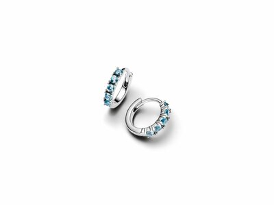 Pandora | Boucles d'Oreilles | Créoles | Huggies Bleu Clair | 293849C01