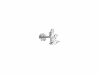 Loumya Steel | Piercing | Acier 316L | Oxyde de Zirconium | Tige 1.2x8mm | 155909W