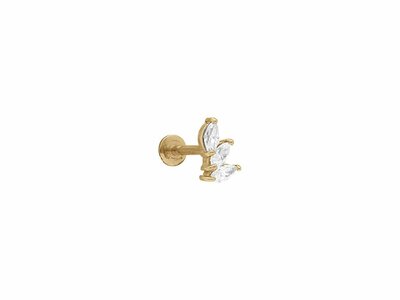 Loumya Steel | Piercing | Acier 316L | Doré | Oxyde de Zirconium | Tige 1.2x8mm | 155909JW