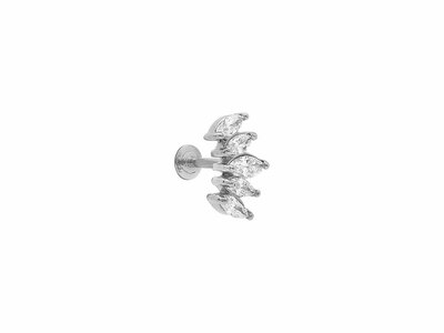 Loumya Steel | Piercing | Acier 316L | Oxyde de Zirconium | Tige 1.2x8mm | 155918W