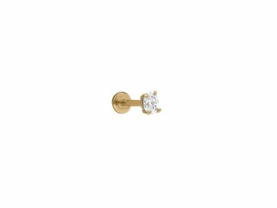 Loumya Steel | Piercing | Acier 316L | Doré | Oxyde de Zirconium | Tige 1.2x8mm | 155916JW