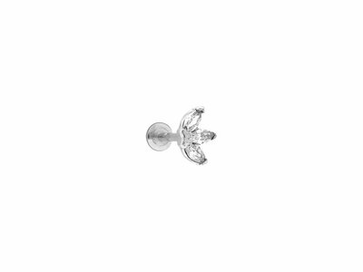 Loumya Steel | Piercing | Acier 316L | Oxyde de Zirconium | Tige 1.2x8mm | 155911W