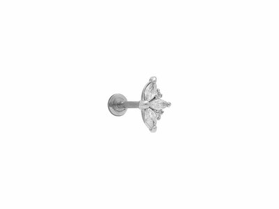 Loumya Steel | Piercing | Acier 316L | Oxyde de Zirconium | Tige 1.2x8mm | 155924W