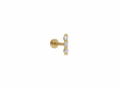 Loumya Steel | Piercing | Acier 316L | Doré | Oxyde de Zirconium | Tige 1.2x8mm | 155912JW