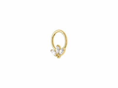 Loumya Steel | Piercing | Acier 316L | Doré | Oxyde de Zirconium | Tige 1.2x8mm | 155932JW