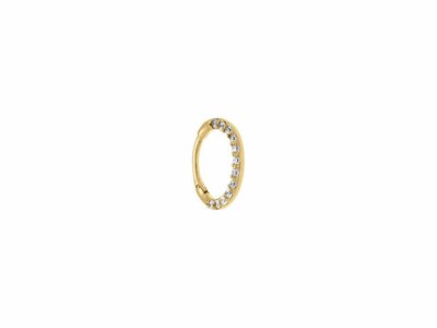 Loumya Steel | Piercing | Acier 316L | Doré | Oxyde de Zirconium | Tige 1.2x8mm |
