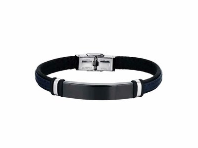 Mr. Jewel | Bracelet | Homme | Cuir | Noir & Bleu | 9123581