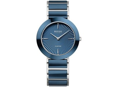 Bering | Femme | Quartz | Céramique | Bleu | Argenté | Diamants | ø34mm | 11435-707