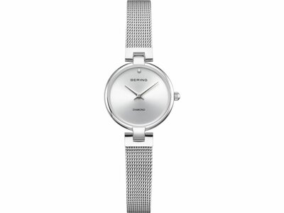 Bering | Femme | Quartz | Classic | Milanais Argenté | Diamant | ø24mm | 17724-000