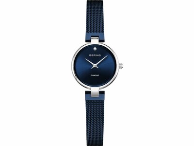 Bering | Femme | Quartz | Classic | Milanais Bleu | Diamant | ø24mm | 17724-307