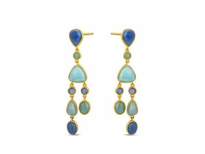 Lavida Pierres Nat | Boucles d'Oreilles | Plaqué Or | Pierres Naturelles | 9118567