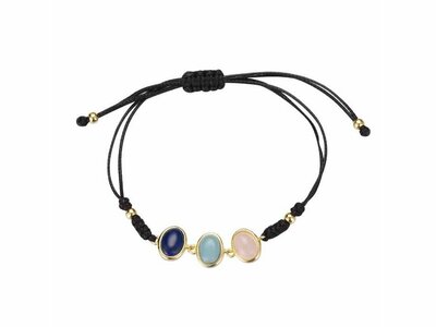Lavida Pierres Nat | Bracelet Corde | Plaqué Or | Pierres Naturelles | 9118590