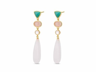 Lavida Pierres Nat | Boucles d'Oreilles | Plaqué Or | Pierres Naturelles | 9118529