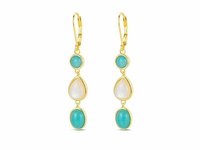 Lavida Pierres Nat | Boucles d'Oreilles | Plaqué Or | Pierres Naturelles | 9122512