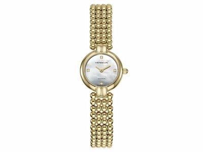 Michel Herbelin | Femme | Quartz | Perles PVD | 4 Diamants 0.016ct | ø22mm | 17433BP1N89