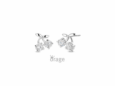 Orage Kids | Boucles d'Oreilles | Argent | Oxyde de Zirconium | Cerises | K2930