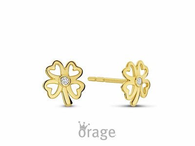 Orage Kids | Boucles d'Oreilles | Or Jaune | Trèfles| K2939