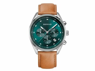 Bering | Homme | Quartz | Chrono | Cuir Brun | Vert | ø40mm | 19240-508