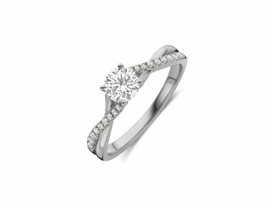 Diamants de Laboratoire | Bague | Or Blanc | Diamants de Synthèse 0.52ct *0.13ct | IGI | LAB28